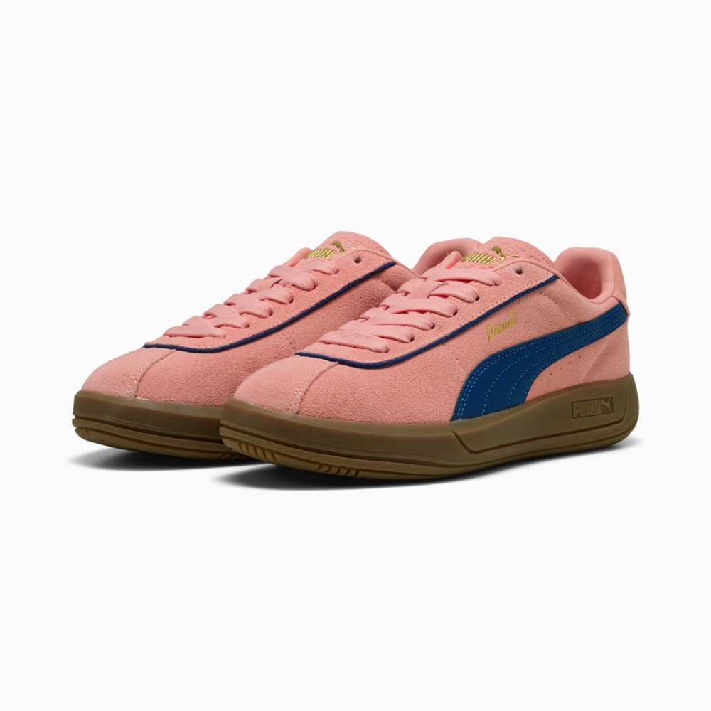 Изображение Puma Кеды PUMA Club Klassika Suede Sneakers Women #2: Pink Fruit-Blazing Blue-PUMA Gold