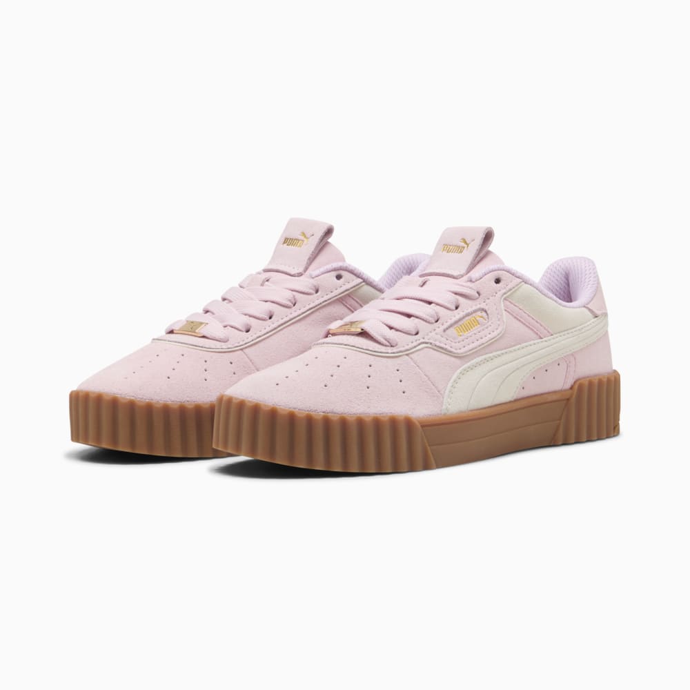 Изображение Puma Кеды Carina 3.0 Luxe Suede Sneakers Women #2: Rose Mauve-Warm White-PUMA Gold