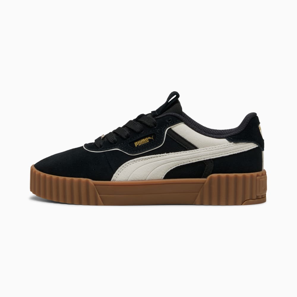 Зображення Puma Кеди Carina 3.0 Luxe Suede Sneakers Women #1: PUMA Black-Warm White-PUMA Gold