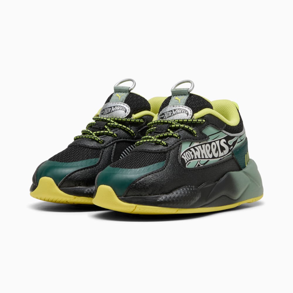 Изображение Puma Детские кроссовки PUMA x HOT WHEELS RS-X Sneakers Toddler #2: PUMA Black-Green Moon