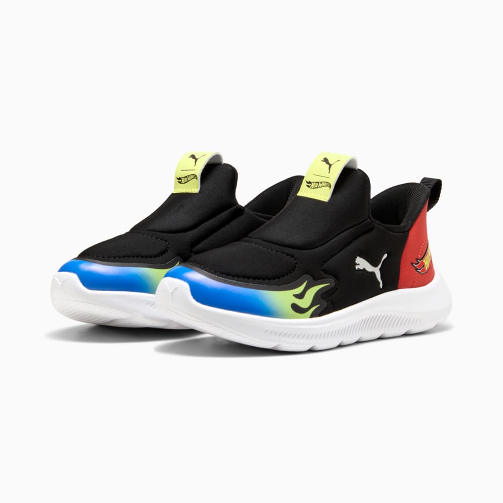 Изображение Puma Детские кроссовки PUMA x HOT WHEELS Fun Racer 2 SLIPTECH Sneakers Kids #2: PUMA Black-Lemon Sherbert-PUMA Team Royal