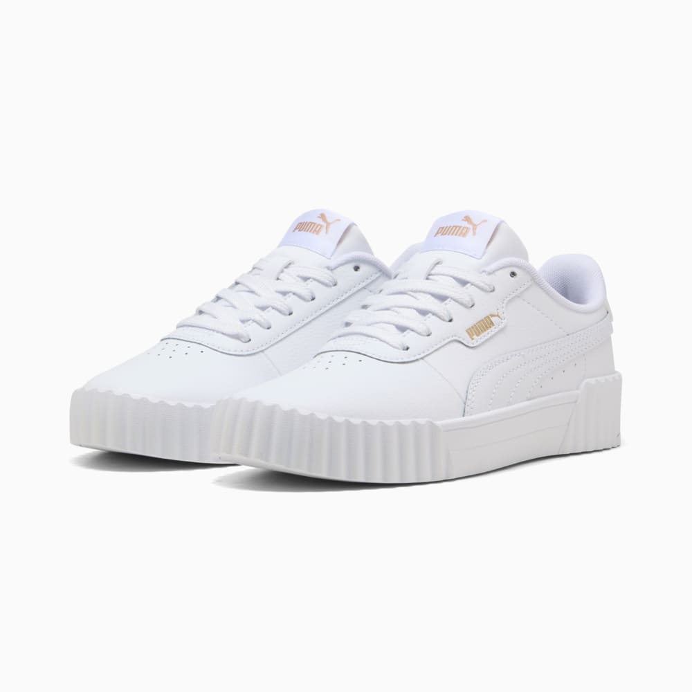Изображение Puma Кеды Carina 3.0 Sneakers Youth #2: PUMA White-PUMA Gold