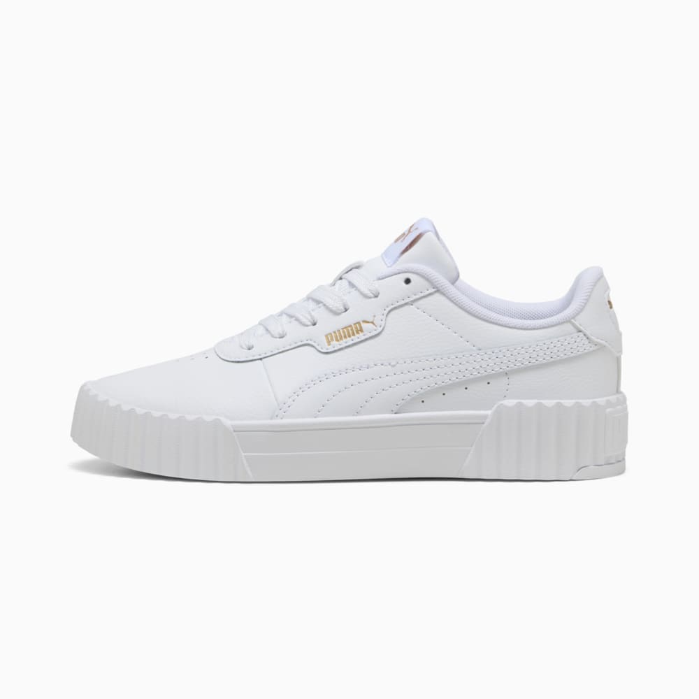Изображение Puma Кеды Carina 3.0 Sneakers Youth #1: PUMA White-PUMA Gold