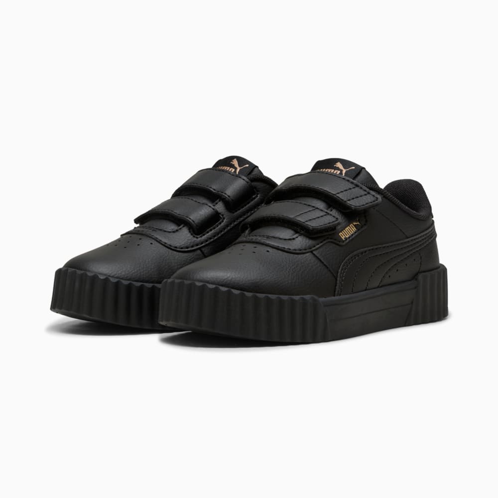 Изображение Puma Детские кеды Carina 3.0 Sneakers Kids #2: PUMA Black-PUMA Gold