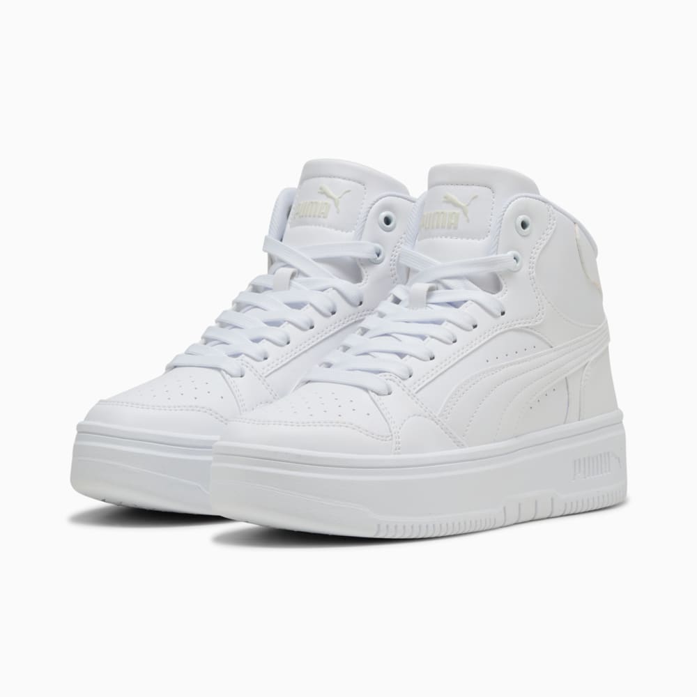 Зображення Puma Кеди Rebound Femme Mid Sneakers Women #2: PUMA White-Vapor Gray