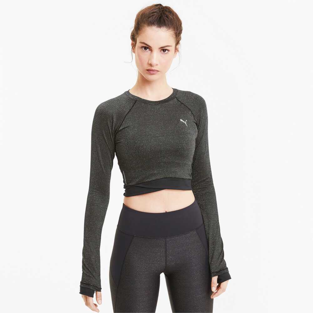 Studio Metallic Uzun Kollu Kadin Antrenman Ust Siyah Puma Puma Turkiye Resmi Alisveris Sitesi