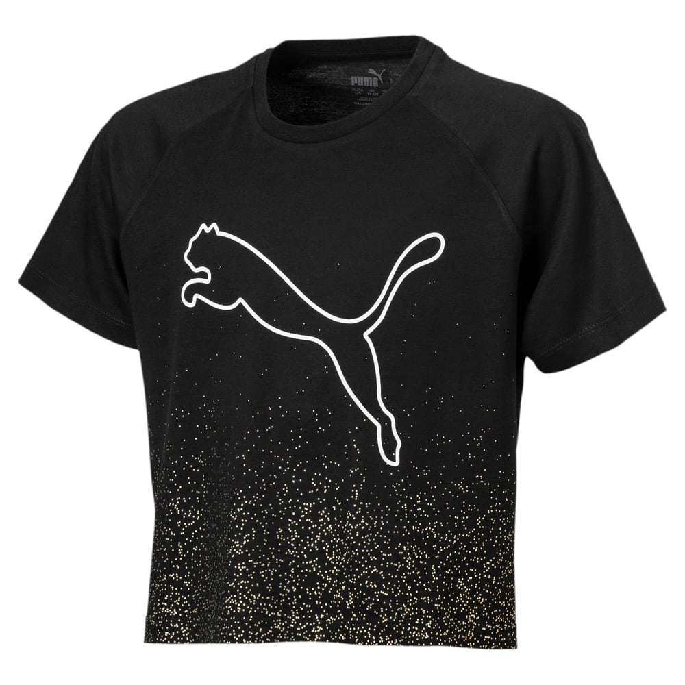 Metallic Splash Kiz Cocuk T Shirt Siyah Puma Puma Turkiye Resmi Alisveris Sitesi