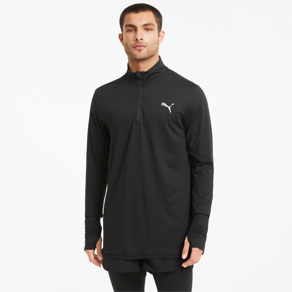 Изображение Puma Лонгслив Favourite Quarter-Zip Men's Running Tee #1: Puma Black