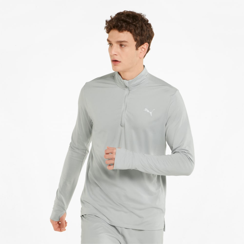 Изображение Puma Лонгслив Favourite Quarter-Zip Men's Running Tee #1: Harbor Mist-Fizzy Light