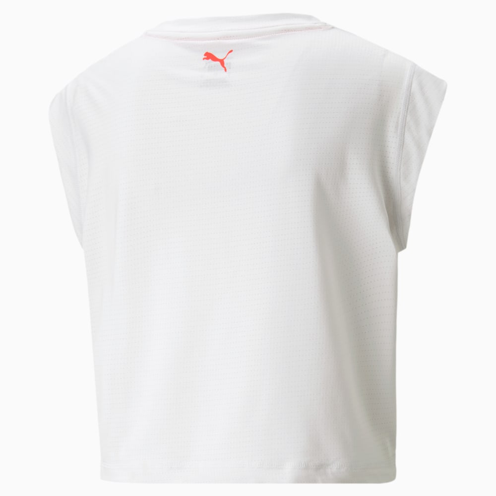 Зображення Puma Топ Logo Cap Sleeve Women's Training Tee #2: Nimbus Cloud-'PUMA' outline