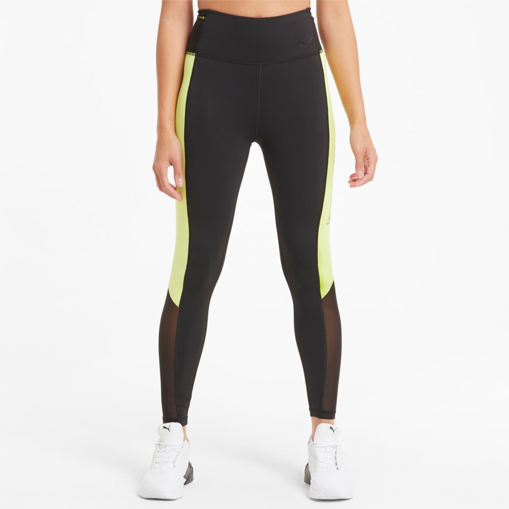 Зображення Puma Легінси Logo Block 7/8 Women's Training Leggings #1: Puma Black-SOFT FLUO YELLOW