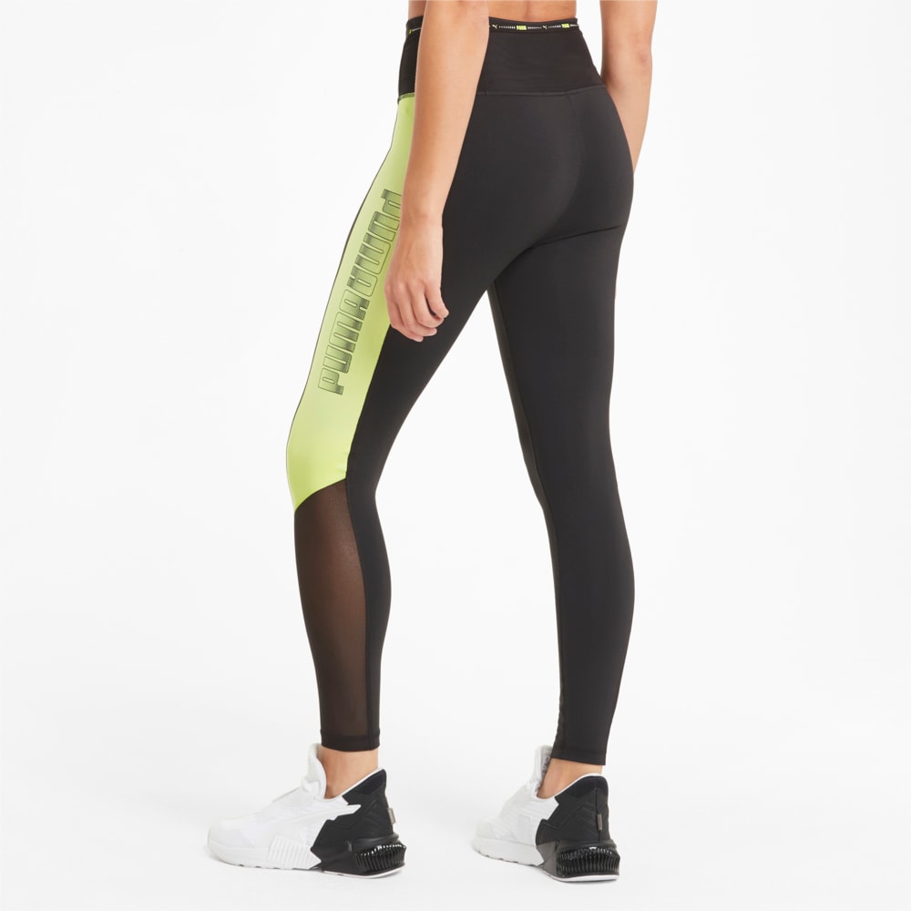 Зображення Puma Легінси Logo Block 7/8 Women's Training Leggings #2: Puma Black-SOFT FLUO YELLOW