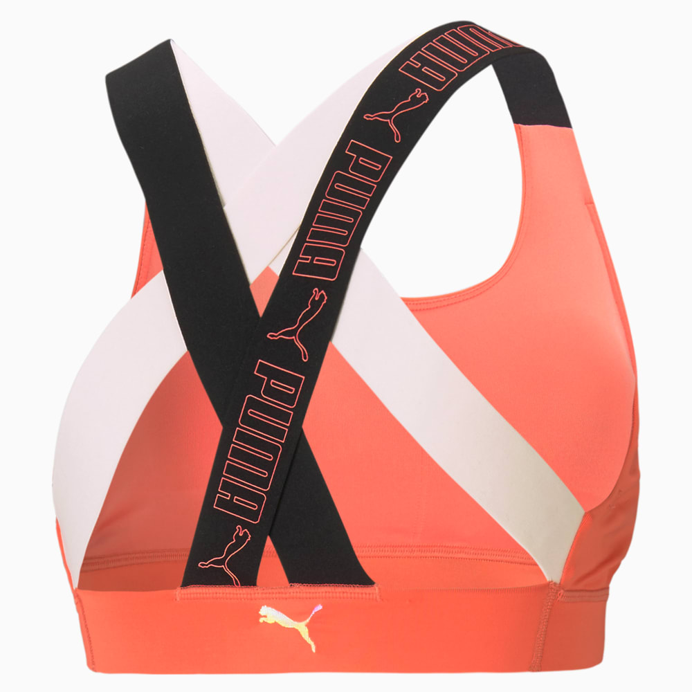 Зображення Puma Бра Mid Impact Feel It Women's Training Bra #2: Georgia Peach-Eggnog-Print