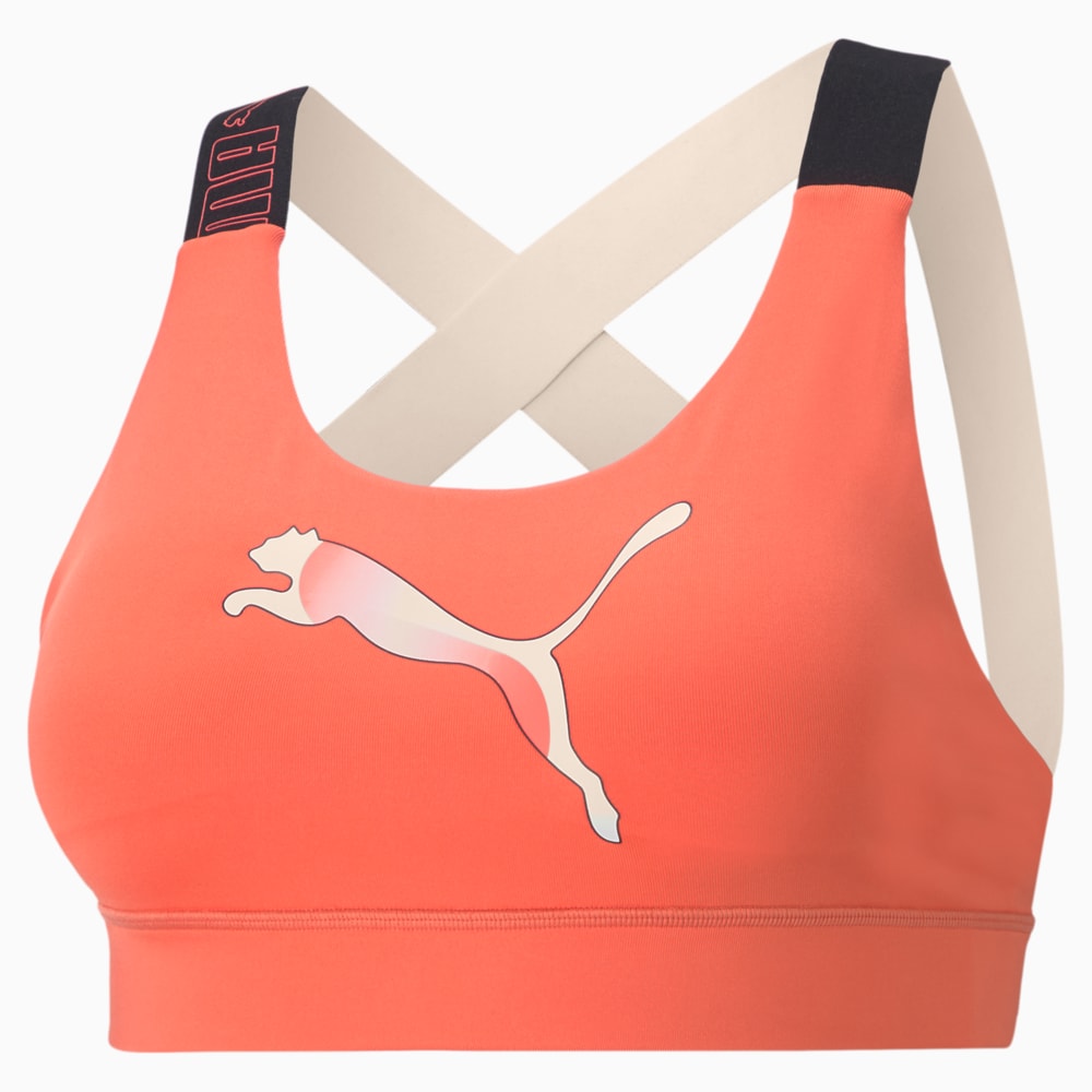 Зображення Puma Бра Mid Impact Feel It Women's Training Bra #1: Georgia Peach-Eggnog-Print