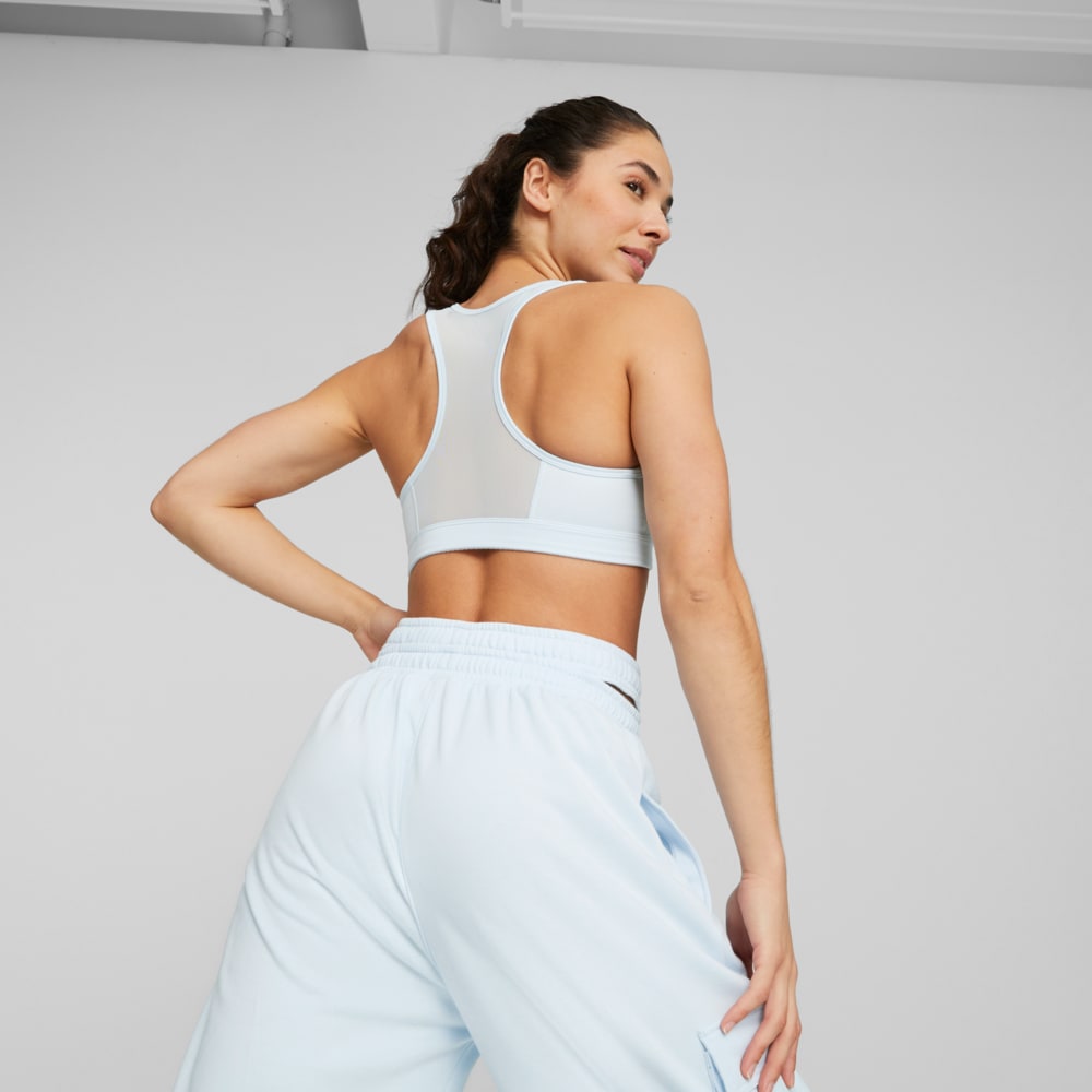 Изображение Puma Бра Mid Impact 4Keeps Women's Training Bra #2: Icy Blue-white BIG CAT