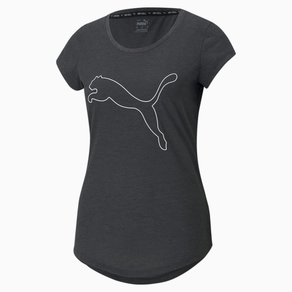 Изображение Puma Футболка Performance Heather Cat Training Tee Women #1: Dark Gray Heather