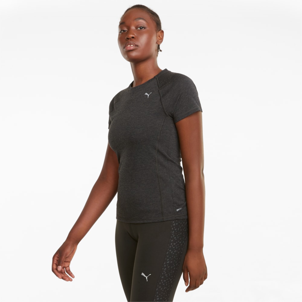 Изображение Puma Футболка Wool Short Sleeve Women's Running Tee #1: Puma Black Heather