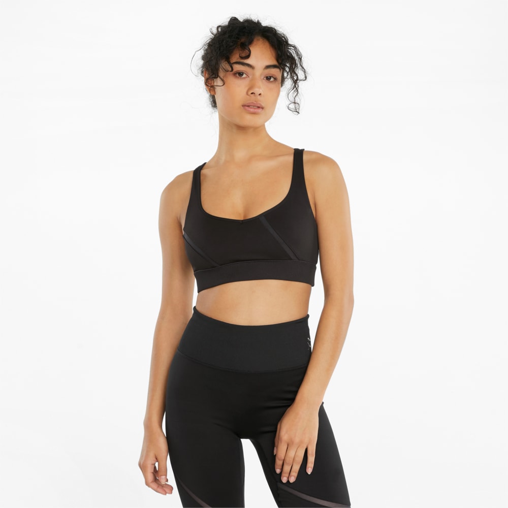 Изображение Puma Бра EXHALE Mesh Curve Women's Training Bra #1: Puma Black