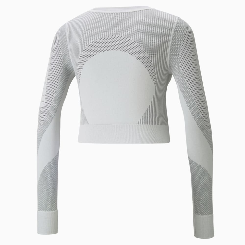 Зображення Puma Футболка з довгим рукавом Seamless Long Sleeve Fitted Women's Training Tee #2: Nimbus Cloud-Asphalt