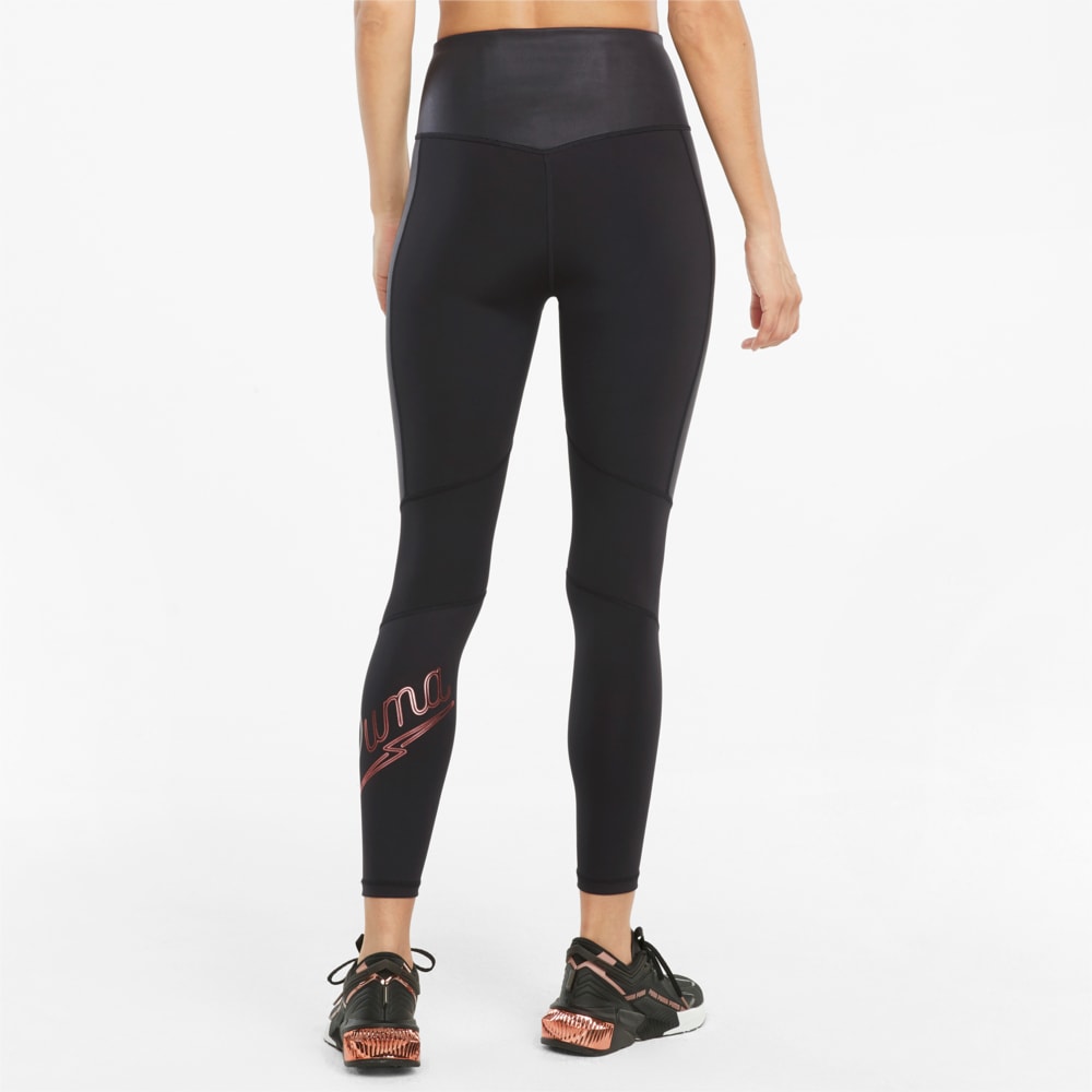 Изображение Puma Легинсы Moto High Waist 7/8 Women's Training Leggings #2: Puma Black-Motto Puma