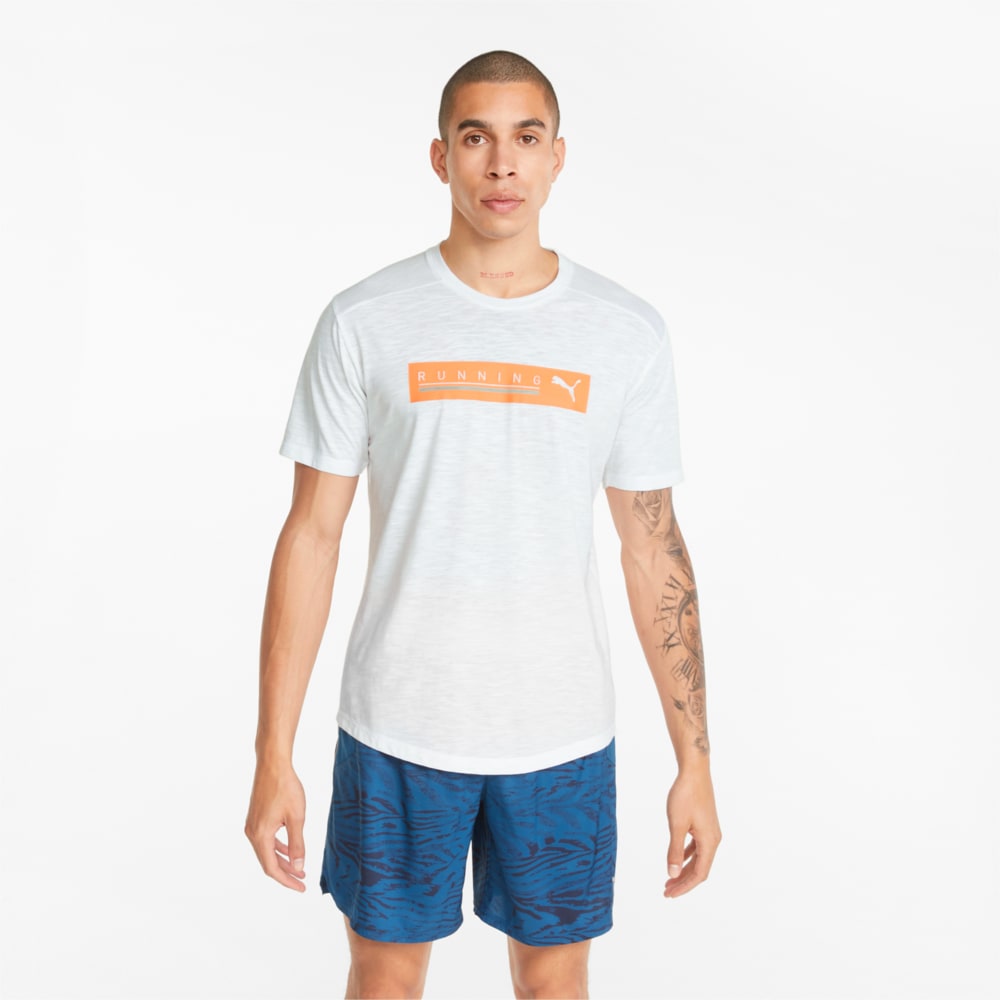 Imagen PUMA Polera de running de manga corta para hombre Logo #1