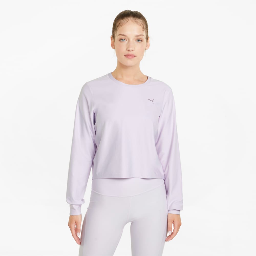 Изображение Puma Лонгслив Studio Yogini Trend Women's Training Sweatshirt #1: Lavender Fog Heather