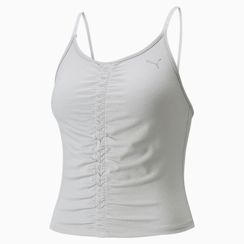 Зображення Puma Топ Studio Foundation Ruched Women's Training Tank Top #1: light gray heather
