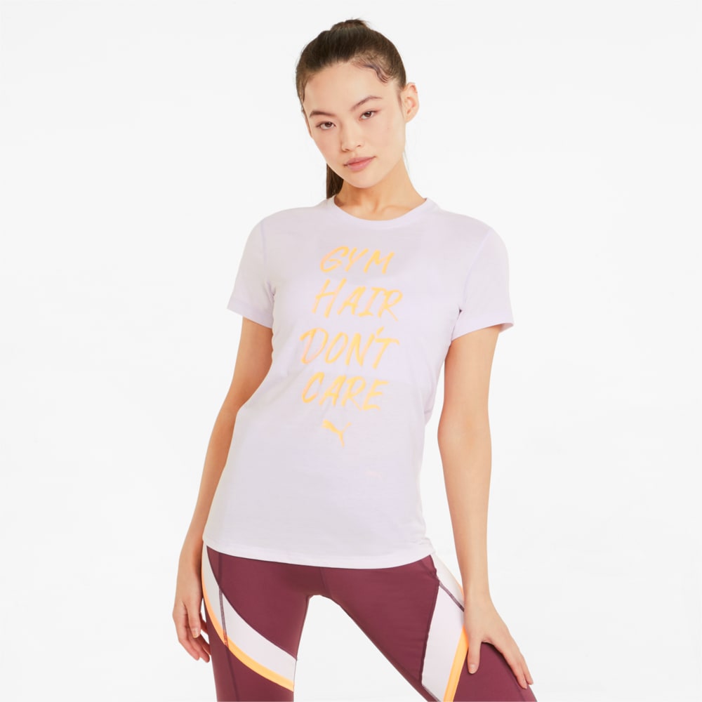 Зображення Puma Футболка Graphic Slogan Women's Training Tee #1: Lavender Fog Heather