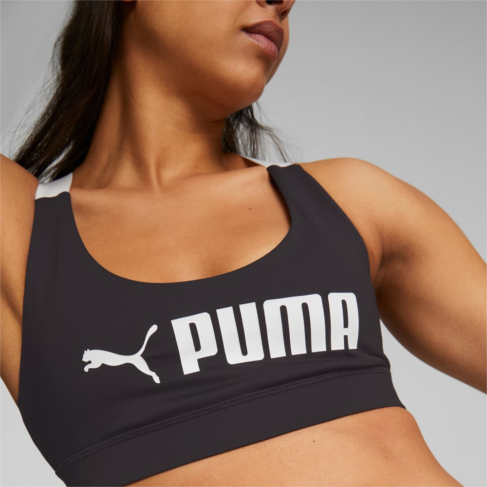 Изображение Puma Топ Fit Mid Impact Training Bra Women #2: Puma Black