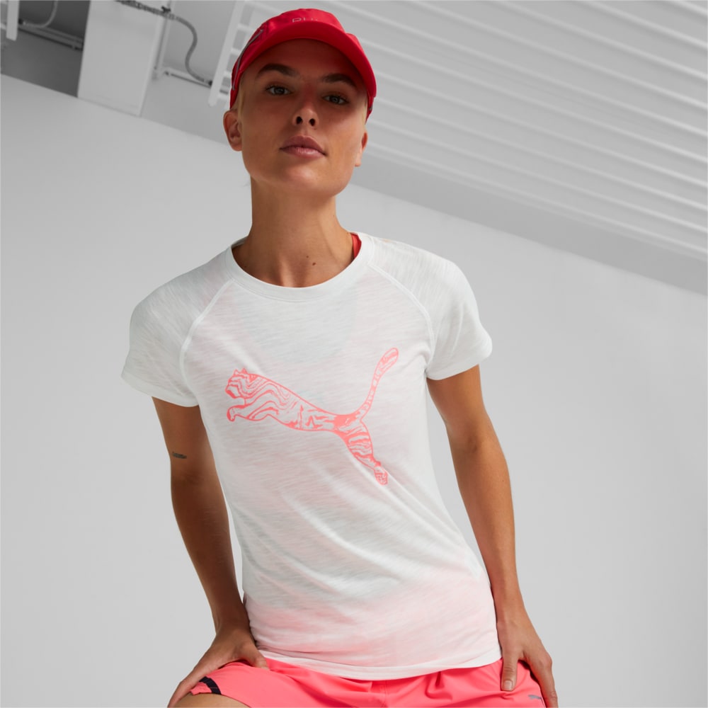 Зображення Puma Футболка Run Logo Short Sleeve Running Tee Women #1: Puma White