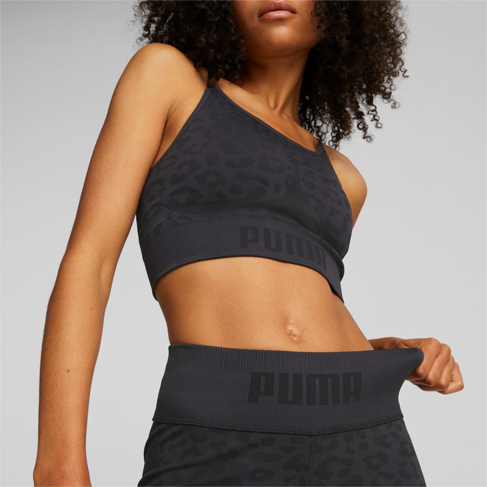 Изображение Puma Шорты FormKnit Seamless 5'' Training Shorts Women #2: Puma Black-leopard print