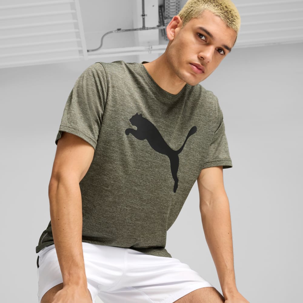 Изображение Puma Футболка Favourite Heather Cat Training Tee Men #2: Dark Olive Heather