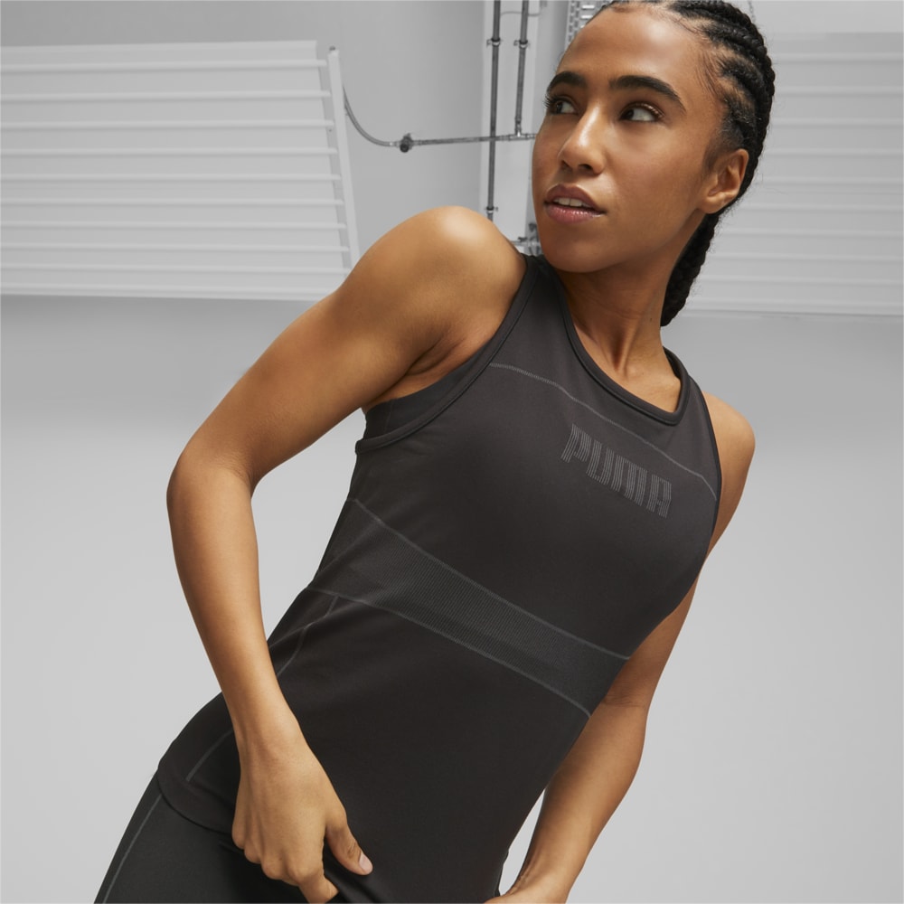 Изображение Puma Майка FormKnit Seamless Training Tank Top Women #1: PUMA Black-Strong Gray