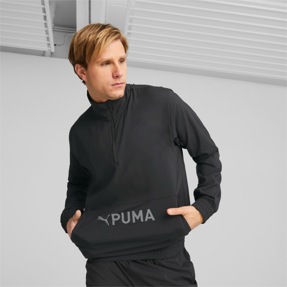Изображение Puma Куртка PUMA Fit Woven Half-Zip Training Jacket Men #1: Puma Black