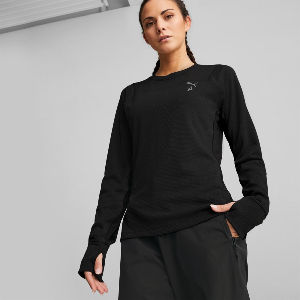 Изображение Puma Лонгслив SEASONS rainCELL Long Sleeve Trail Running Top Women #1: Puma Black