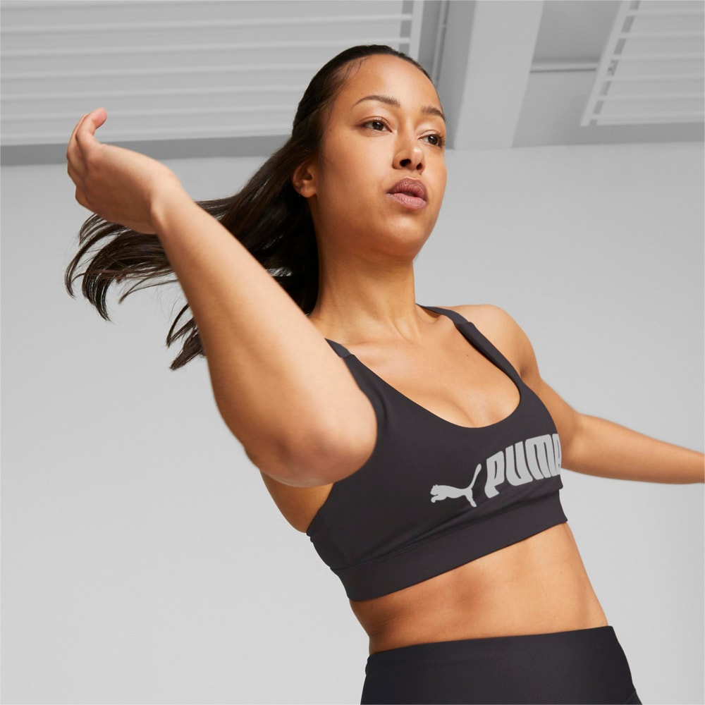 Top Mid Impact Puma Fit Bra, Preto, PUMA