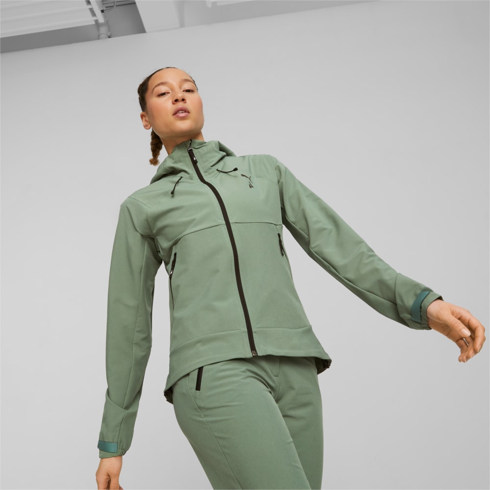 Изображение Puma Куртка SEASONS Softshell Women’s Running Jacket #1: Eucalyptus