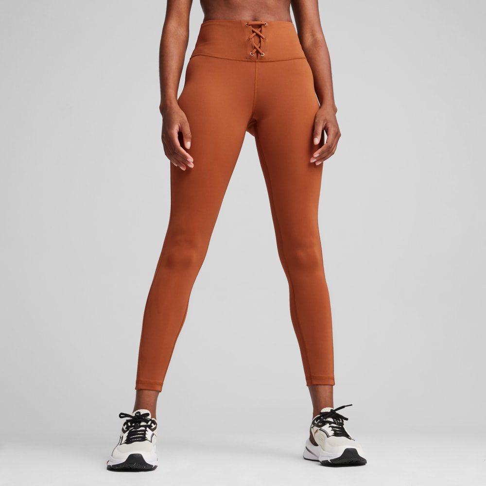 Изображение Puma Леггинсы WOMEN'S CLOUDSPUN RIBBED TRAINING TIGHTS #1: Teak