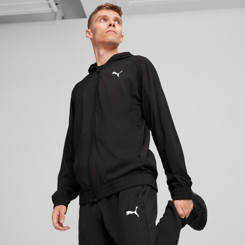 Изображение Puma Куртка PUMA Fit Full-Zip Woven Training Jacket Men #1: Puma Black