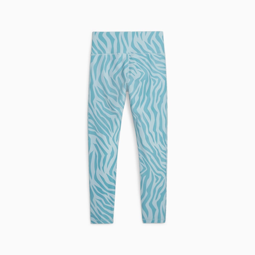 Изображение Puma Леггинсы Train Fave Women's High Waisted 7/8 Training Tights #2: Turquoise Surf-Zebra Print
