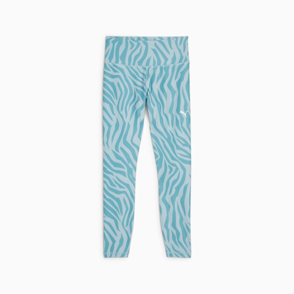 Изображение Puma Леггинсы Train Fave Women's High Waisted 7/8 Training Tights #1: Turquoise Surf-Zebra Print