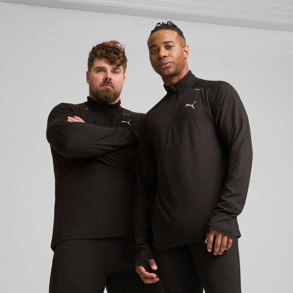 Изображение Puma Лонгслив PUMA RUN CLOUDSPUN Quarter-Zip Top Men #1: Puma Black