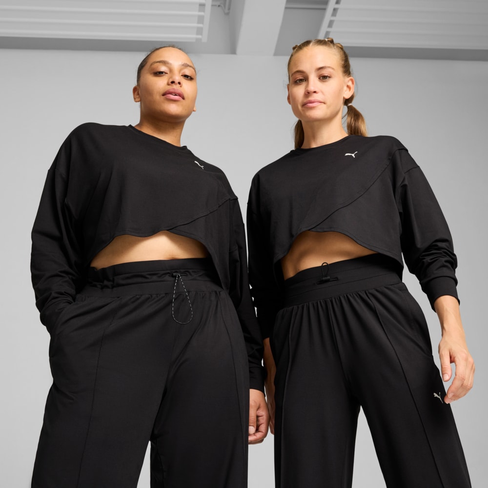 Изображение Puma Свитшот CLOUDSPUN Crossover Crew Women #1: Puma Black