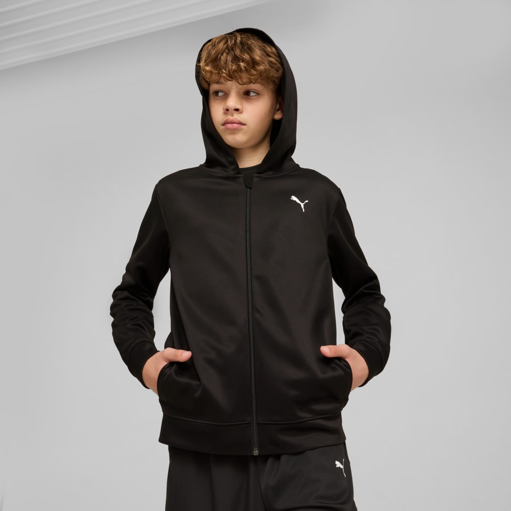 Зображення Puma Дитяча кофта Train All Day Essentials Full-Zip Jacket Youth #1: Puma Black