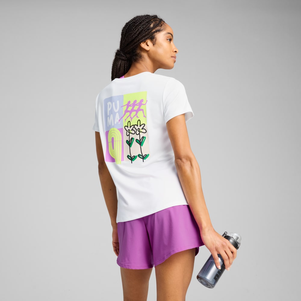 Зображення Puma Футболка Graphic Running Tee Women #2: Puma White