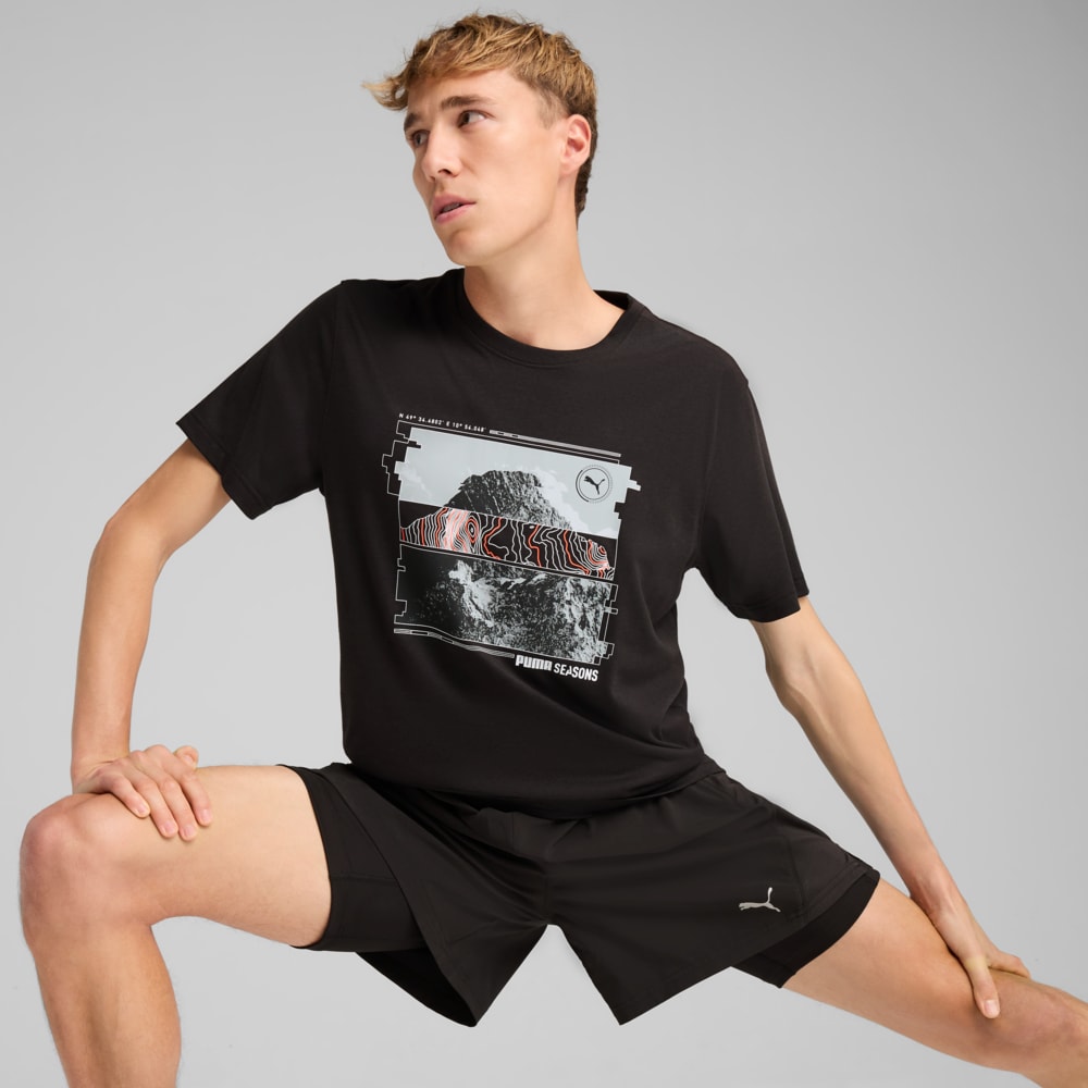 Изображение Puma Футболка GRAPHICS SEASONS Running Tee Men #1: Puma Black