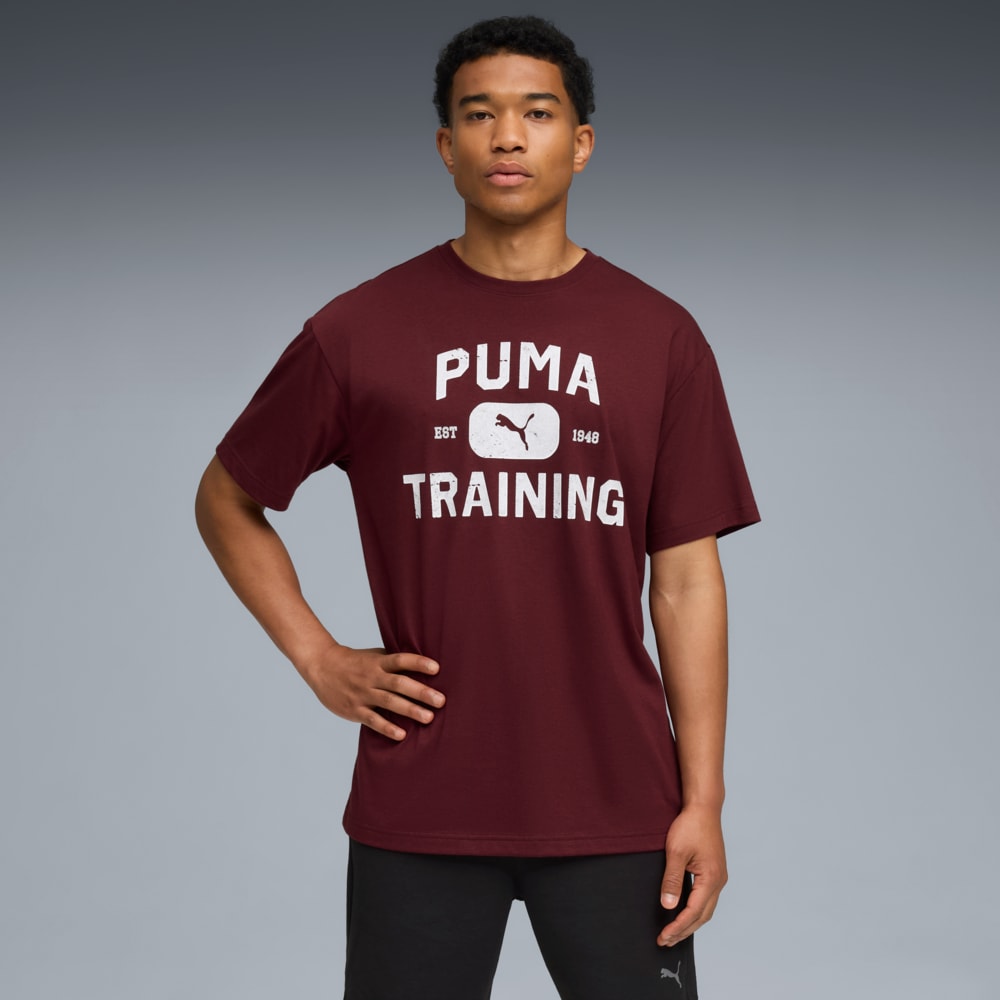 Imagen PUMA Polera holgada Graphics Logo Training para hombre #1