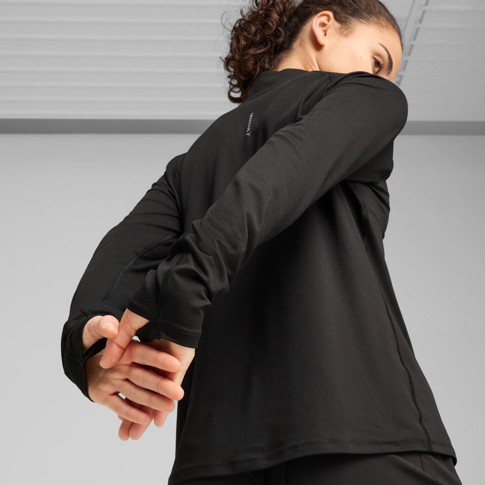 Изображение Puma Лонгслив RUN VELOCITY CLOUDSPUN 1/4 Zip Women #2: Puma Black