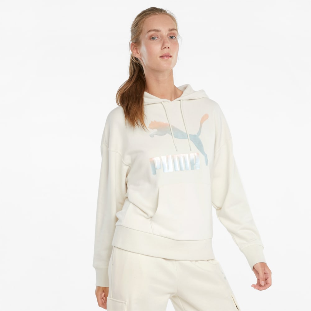 Women's puma classics t7 logo hoodie sales