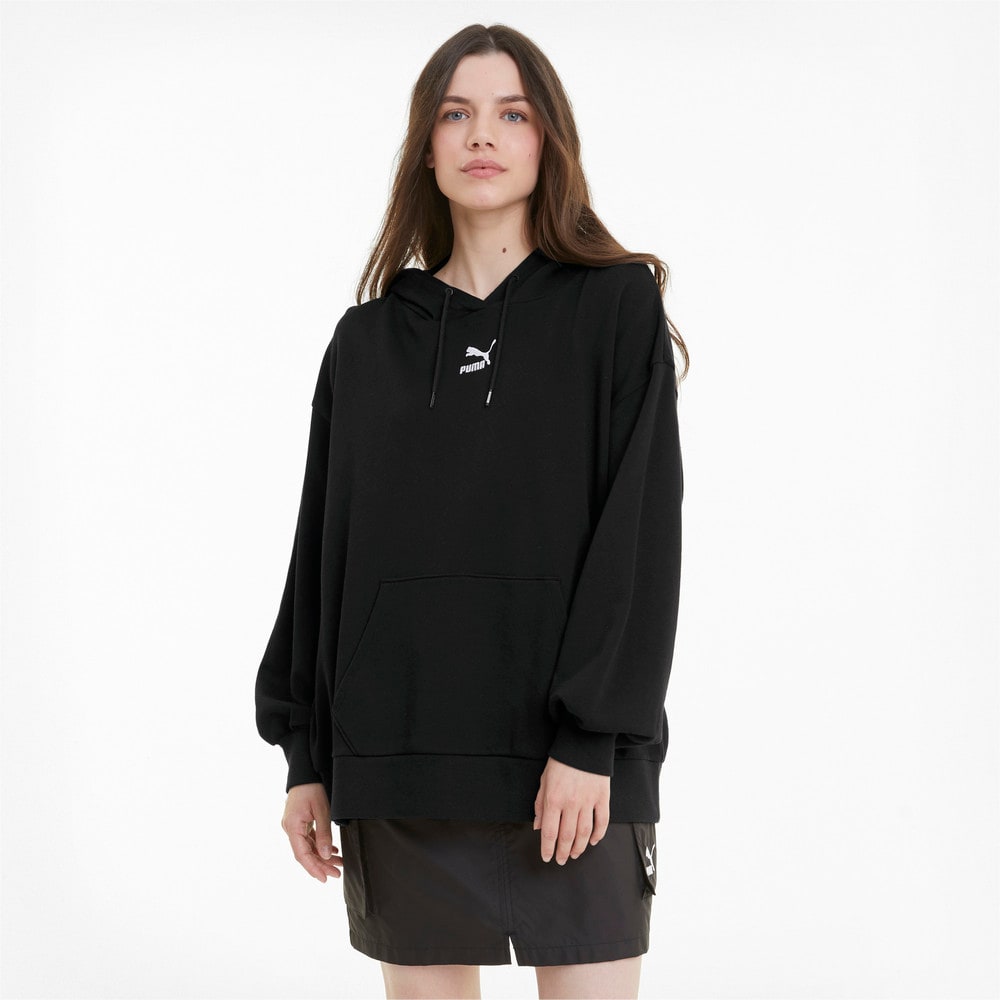 classics oversized kadin kapusonlu sweatshirt siyah puma puma turkiye resmi alisveris sitesi